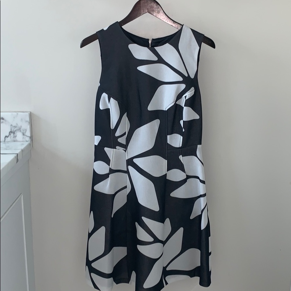 Ellen Tracy Navy and White Dress